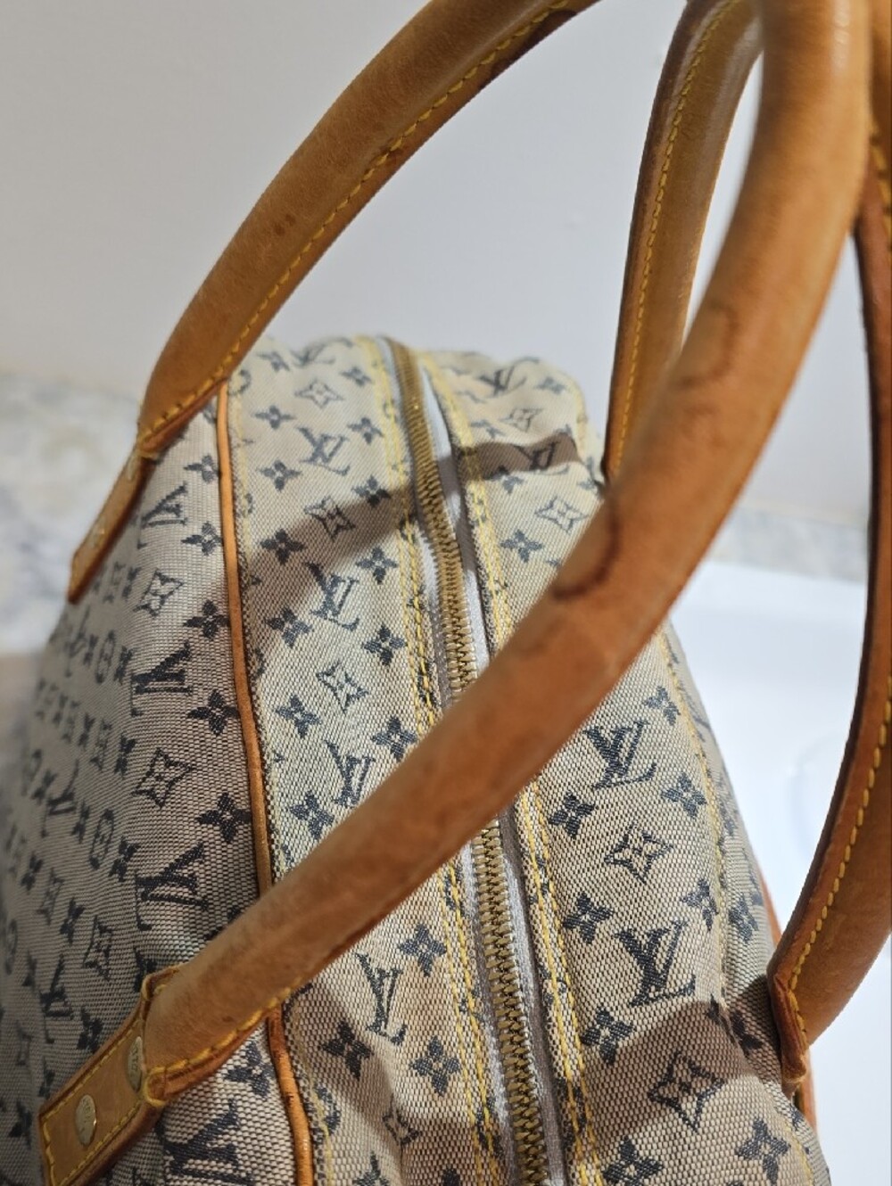 Louis Vuitton Mini Lin Marie Satchel with Tan Leather Trim - Picture 8 of 16